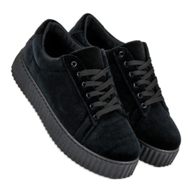 McKey Sneakers Creepers in velluto nero 1