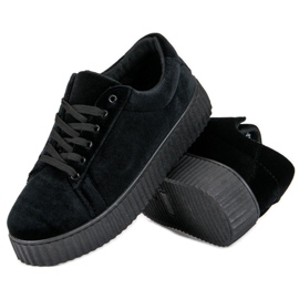 McKey Sneakers Creepers in velluto nero 2
