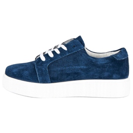 Filippo Sneakers Creepers in pelle blu 1