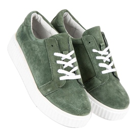 Filippo Sneakers Creepers in pelle verde 1