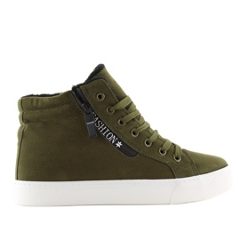 Sneakers verde alla caviglia W-3072 1