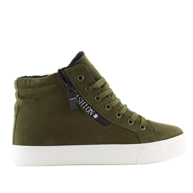 Sneakers verde alla caviglia W-3072 1