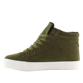 Sneakers verde alla caviglia W-3072 2
