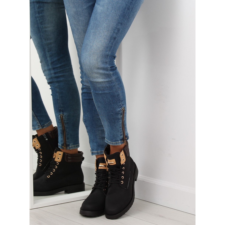 Stivali in legno da donna neri ZH788 Black nero marrone 2