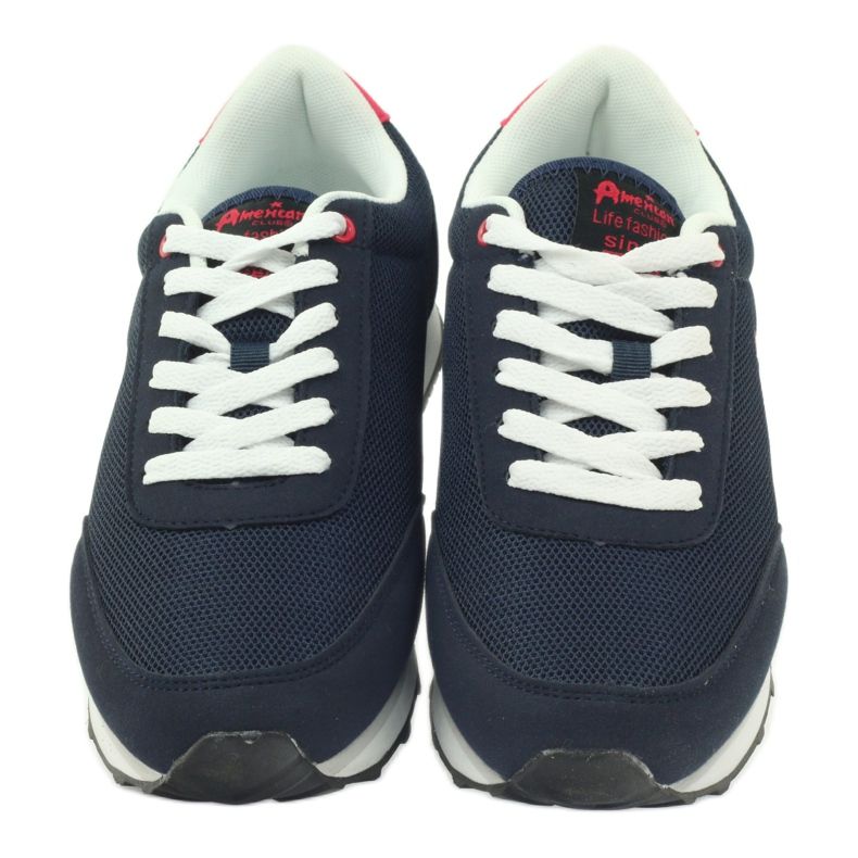 American Club Scarpe sportive da donna ADI americane 1756 blu navy rosso 4