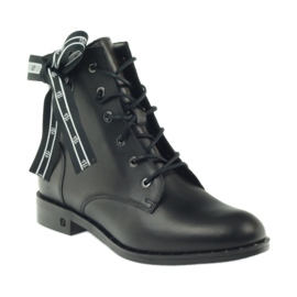 Stivali decorati con fiocco e borchie Badura nero 1