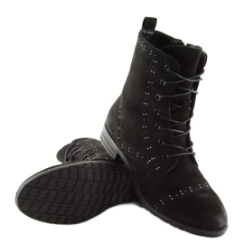 Stivaletti stringati neri W312 Black nero 2