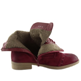 Stivaletti stringati W312 Bordeaux vino rosso 1