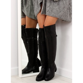 Stivali sopra il ginocchio nero A-22 Nero 1