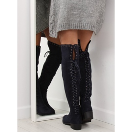 Stivali da moschettiere blu navy LS182 2