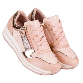 Kayla Sneakers legate con un nastro rosa 1