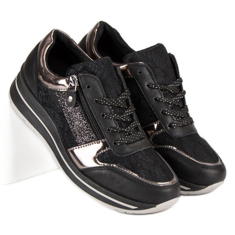 Kayla Sneakers da donna alla moda nero 1