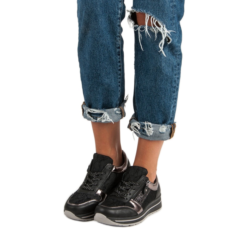 Kayla Sneakers da donna alla moda nero 2
