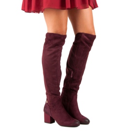 Moschettiere con tacco alto bordeaux di VINCEZA rosso 1