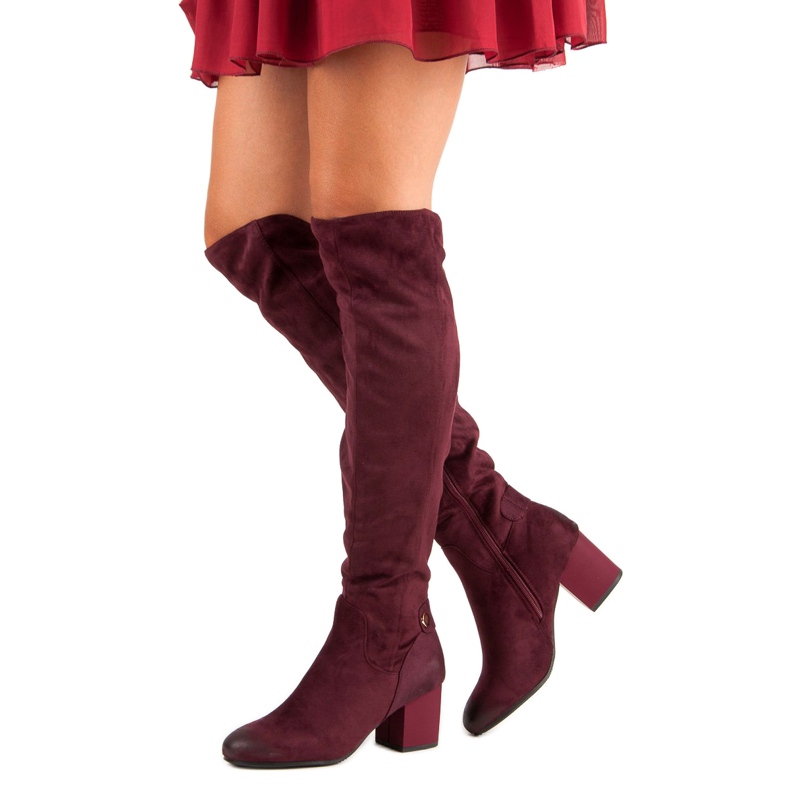 Moschettiere con tacco alto bordeaux di VINCEZA rosso 2