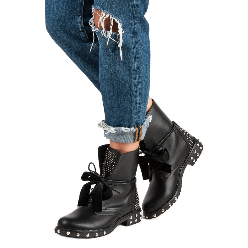 Lucky Shoes Lavoro di stivali da roccia nero 2