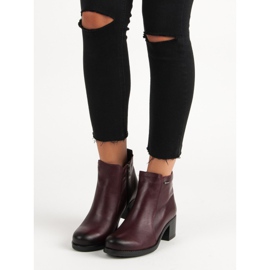 Stivaletti vinceza bordeaux con tacco alto rosso 1