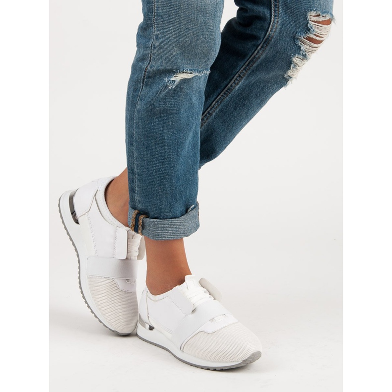Scarpe sportive slip-on bianca 2
