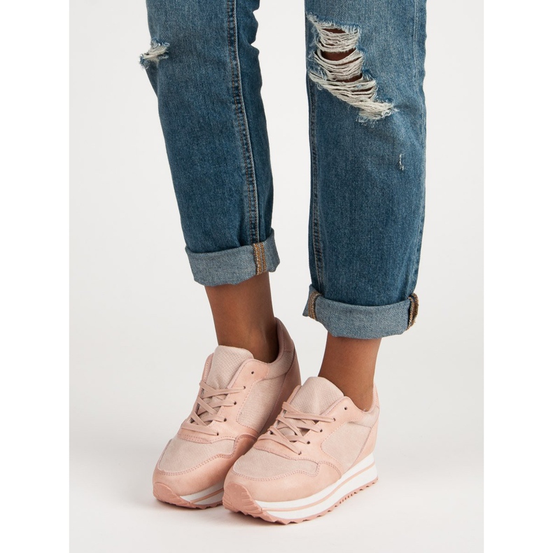 Marquiz Sneakers alla moda sulla piattaforma rosa 1
