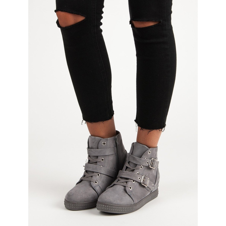 Super Me Sneakers grigie con fiocchi grigio 1