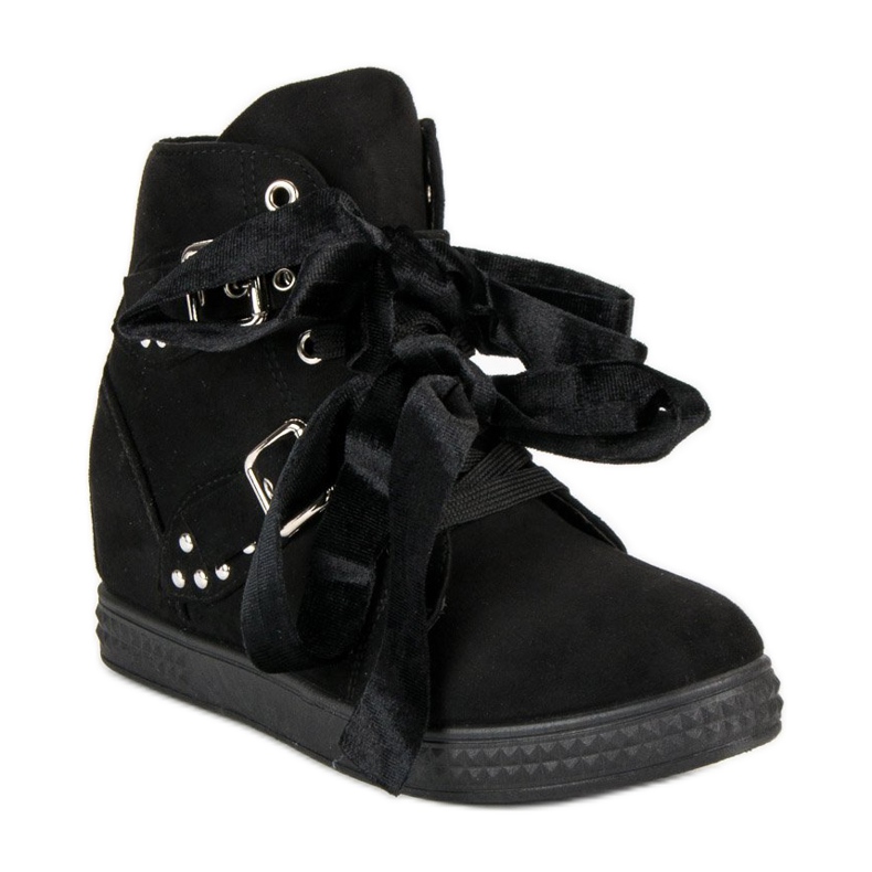 Super Me Sneakers nere con fiocchi nero 1
