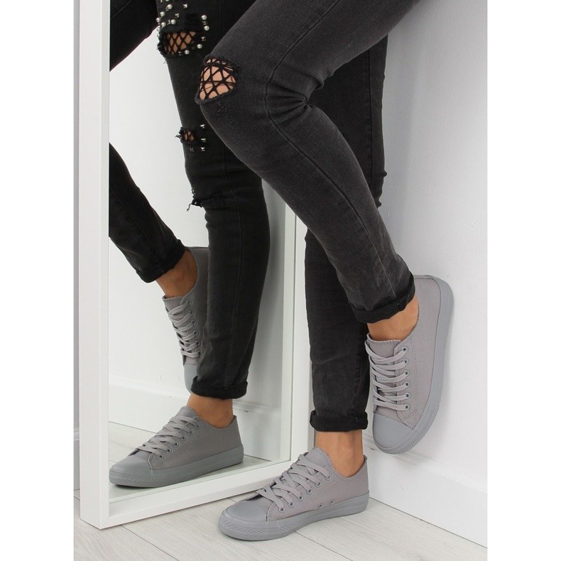 Sneakers grigie da donna monocolore grigie NB176 Grey grigio 1