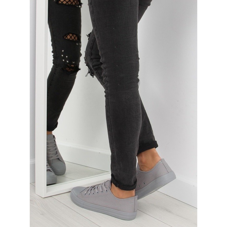 Sneakers grigie da donna monocolore grigie NB176 Grey grigio 2