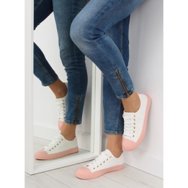 Sneakers da donna bianche e rosa BL97P WHITE/ROSA bianco 2