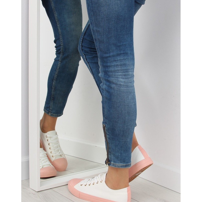 Sneakers da donna bianche e rosa BL97P WHITE/ROSA bianca 1