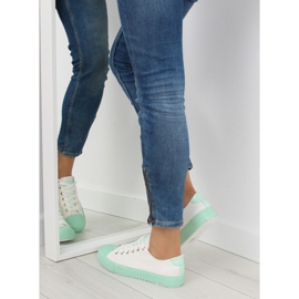 Sneakers da donna bianche e menta BL97P Green bianca verde 1