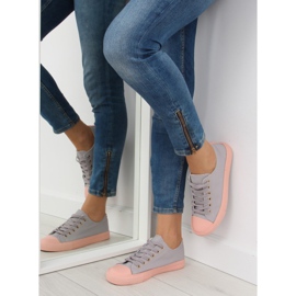 Sneakers da donna grigie e rosa BL97P GRAY / PINK grigio 2