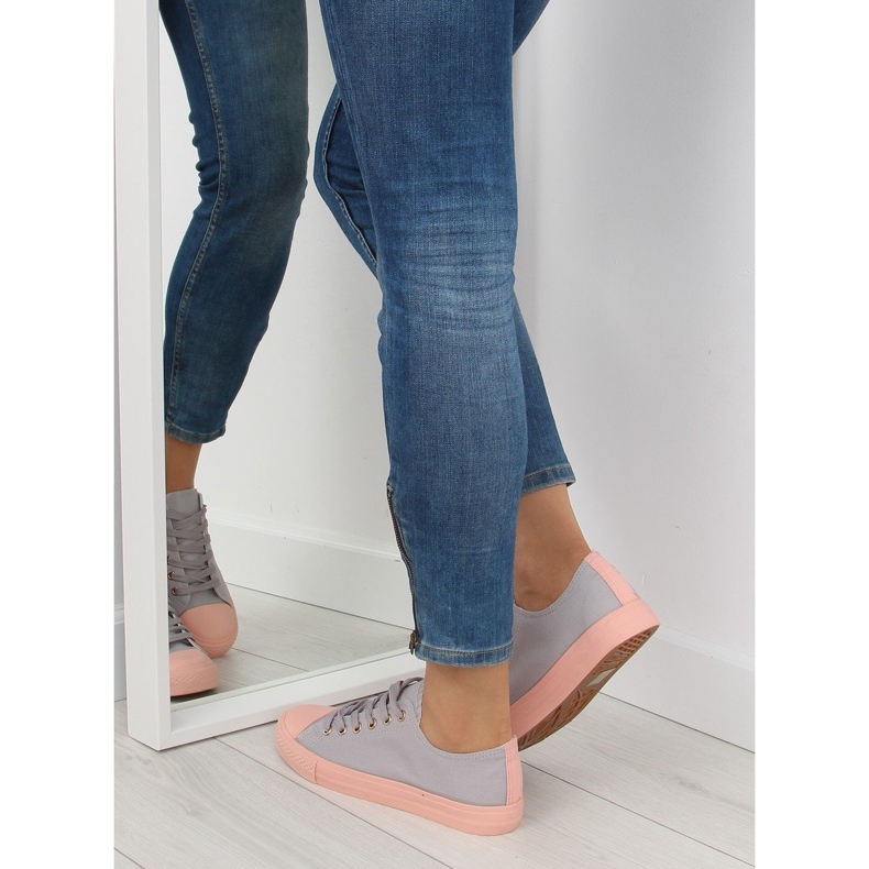 Sneakers da donna grigie e rosa BL97P GRAY / PINK grigio 1