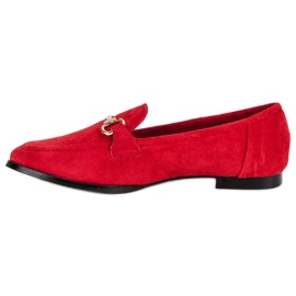 Mocassini slip-on scamosciati rosso 1