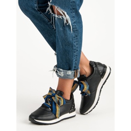 Sneakers allacciate alla moda nero 2