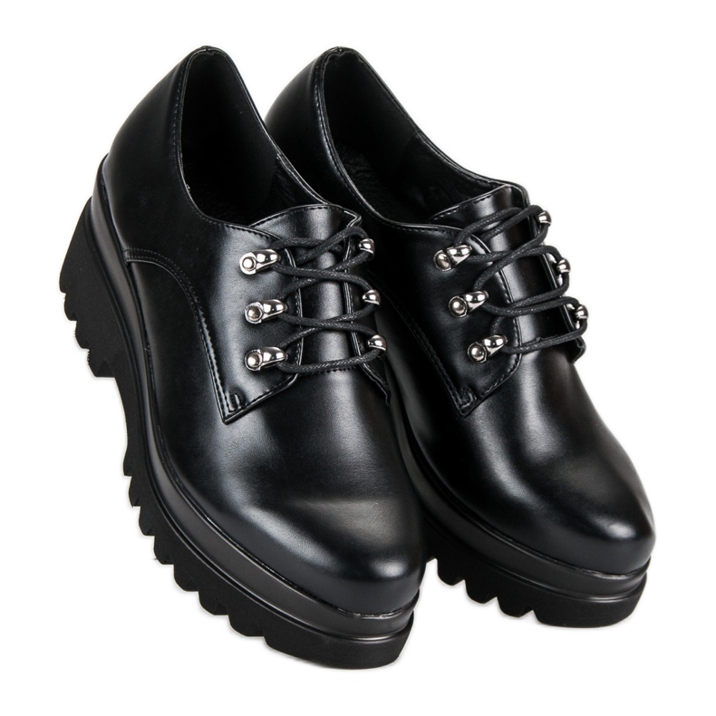 Scarpe da donna allacciate nero 1