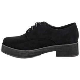 Scarpe di camoscio allacciate nero 1