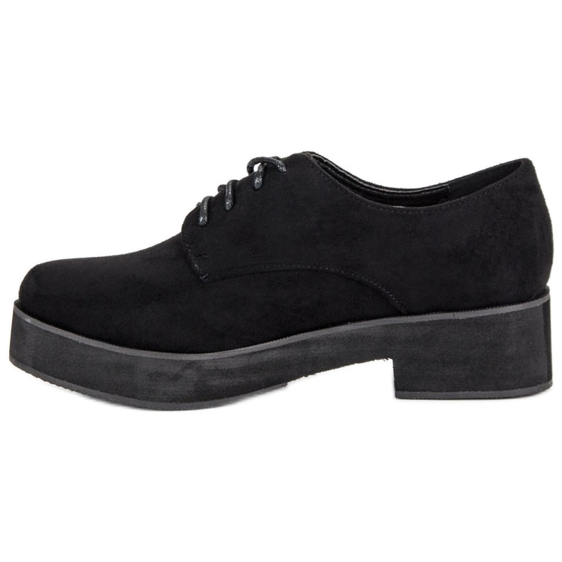 Scarpe di camoscio allacciate nero 1