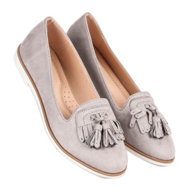 Super Me Mocassini grigi con frange grigio 1