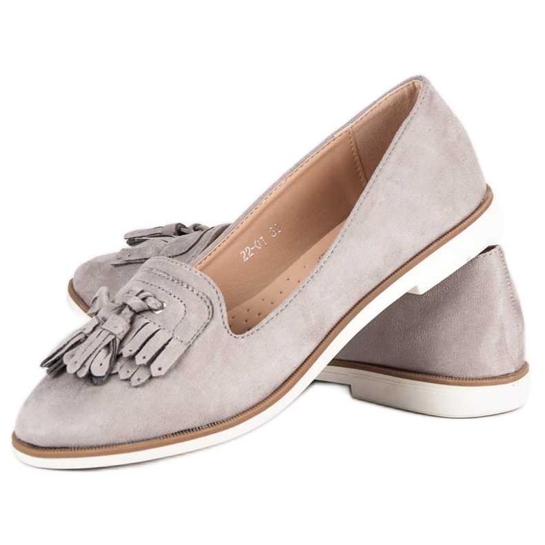 Super Me Mocassini grigi con frange grigio 2