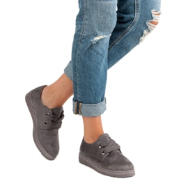 Sneakers stringate in camoscio grigio 2