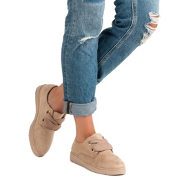 Sneakers stringate in pelle scamosciata marrone 1