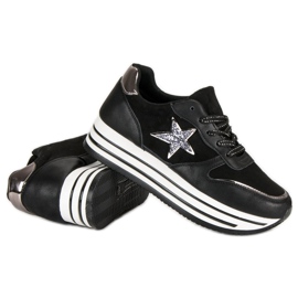 Sneakers alla moda sulla piattaforma nero 1