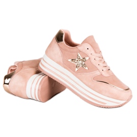 Sneakers alla moda sulla piattaforma rosa 1