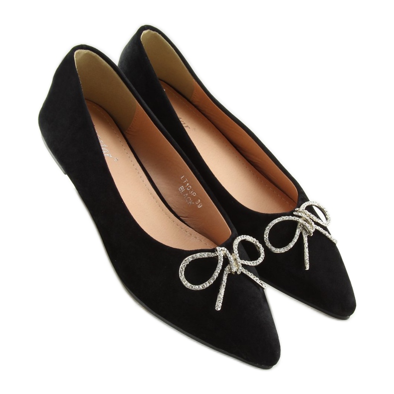 Ballerine a punta nere LT103P Nero 2