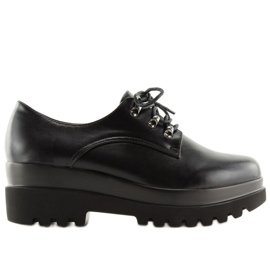 Scarpe nere su suola alta Q-9 Black nero 2