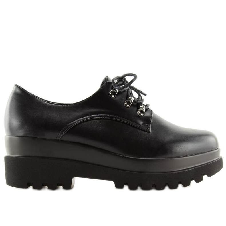 Scarpe nere su suola alta Q-9 Black nero 2