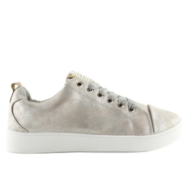 Grigio 88013 Sneakers argento con perle 1