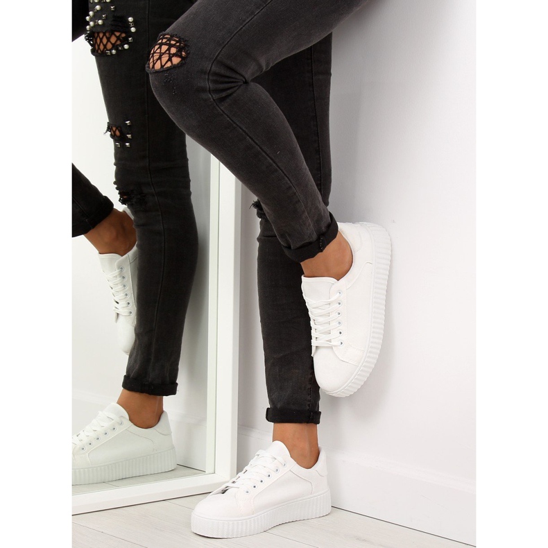 Bianco AX03 Sneakers bianche con suola alta 1