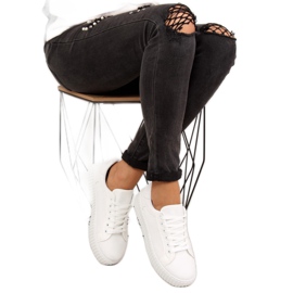 Bianco AX03 Sneakers bianche con suola alta bianca 2