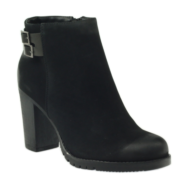 Filippo Stivali da donna con tacco alto e fibbie 8255 nero 1